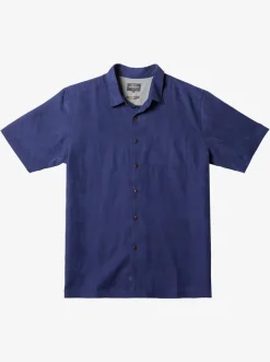 Quiksilver Waterman Manele Bay Short Sleeve Shirt Medieval Blue Fashion