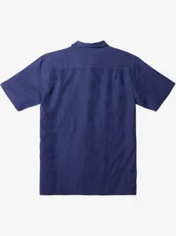 Quiksilver Waterman Manele Bay Short Sleeve Shirt Medieval Blue Fashion