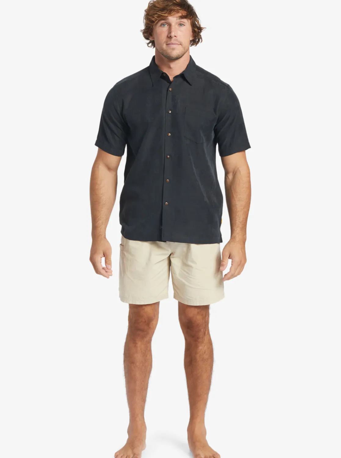 Quiksilver Waterman Manele Bay Short Sleeve Shirt Black Sale