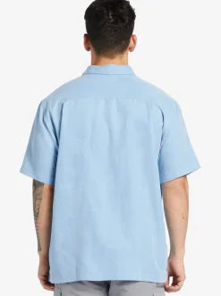 Quiksilver Waterman Manele Bay Short Sleeve Shirt Dusk Blue Sale