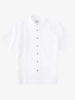 Quiksilver Waterman Manele Bay Short Sleeve Shirt White Shop
