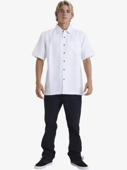 Quiksilver Waterman Manele Bay Short Sleeve Shirt White Shop