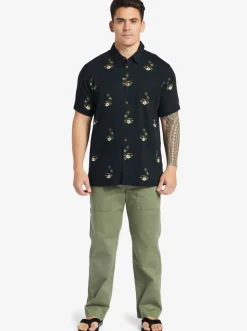 Quiksilver Waterman Micronesia Woven Shirt Micronesia Dusk Black Cheap