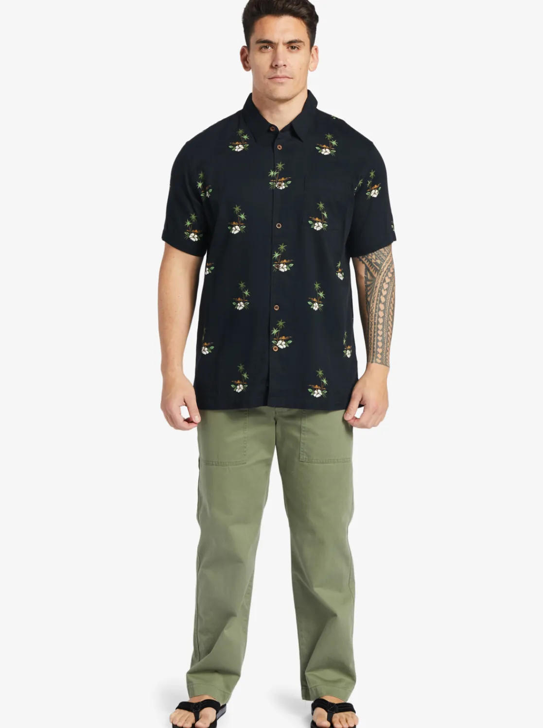 Quiksilver Waterman Micronesia Woven Shirt Micronesia Dusk Black Cheap