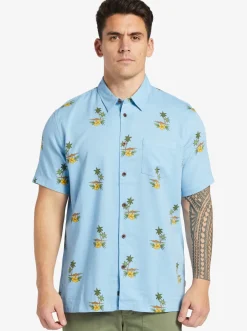 Quiksilver Waterman Micronesia Woven Shirt Micronesia Dusk Blue Discount