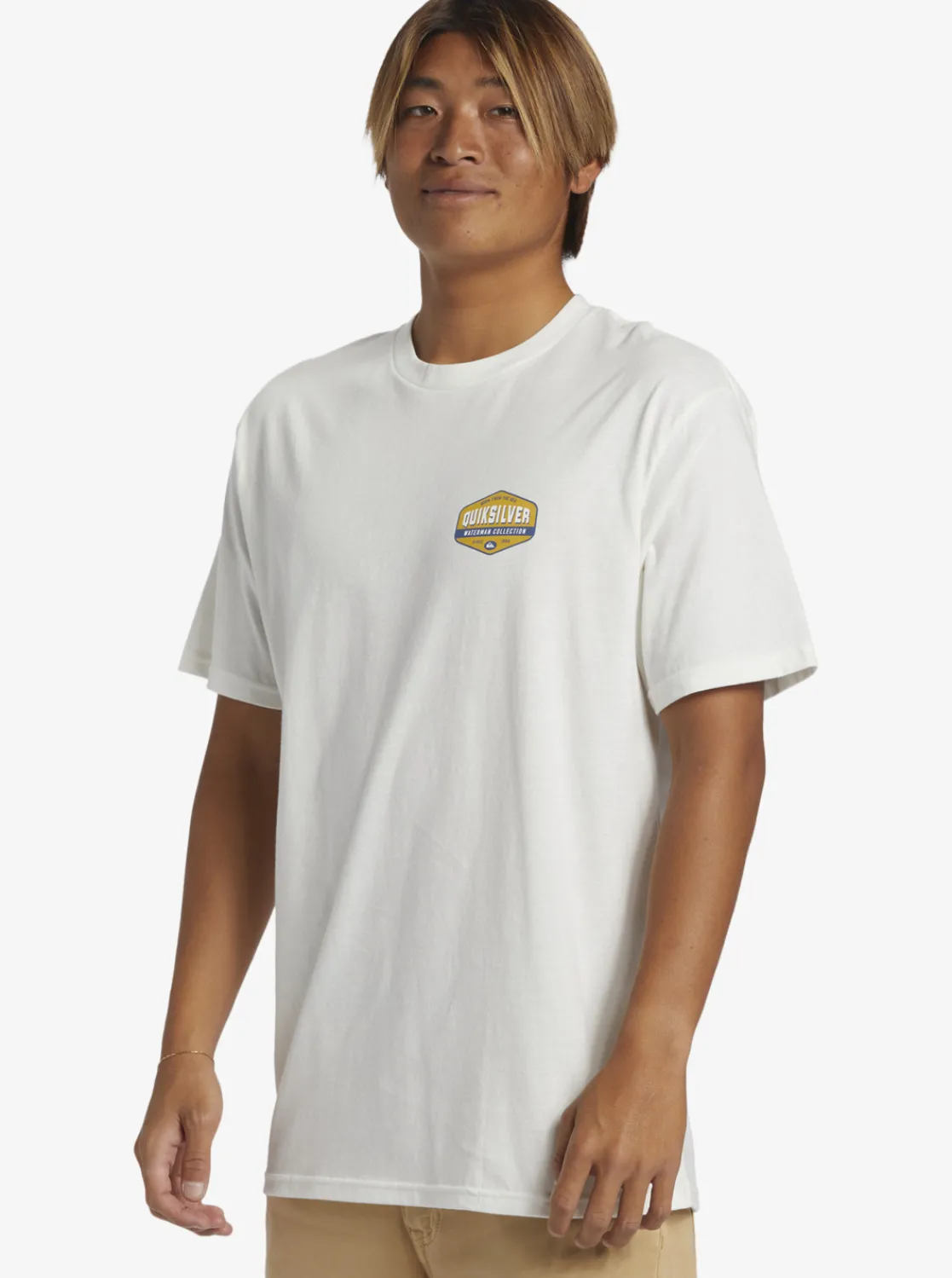 Quiksilver Waterman Morning Session T-Shirt Snow White Hot