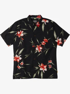 Quiksilver Waterman Night Bloomer Woven Shirt Black Night Bloomer Shop