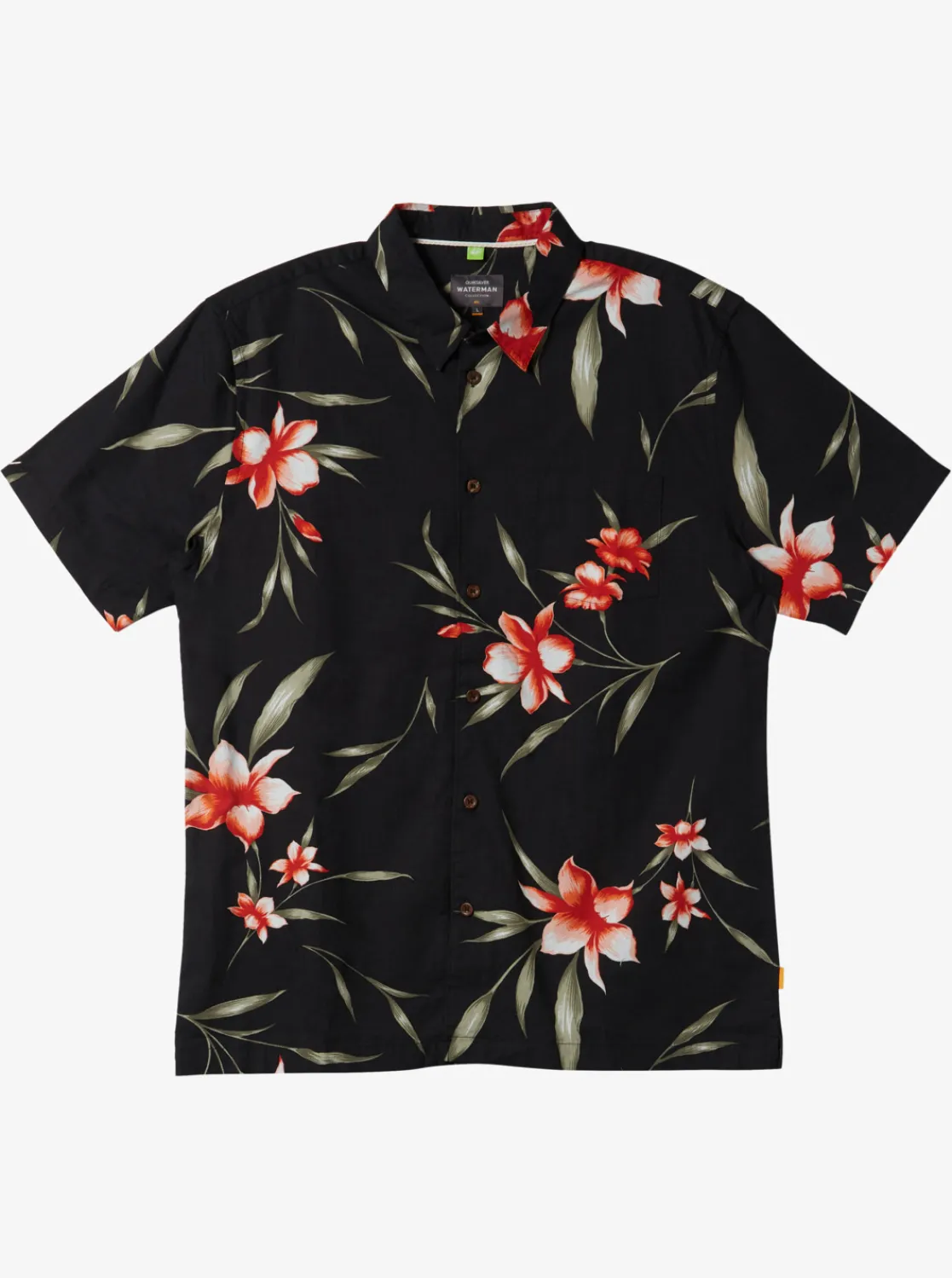 Quiksilver Waterman Night Bloomer Woven Shirt Black Night Bloomer Shop