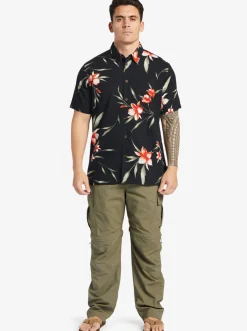 Quiksilver Waterman Night Bloomer Woven Shirt Black Night Bloomer Shop