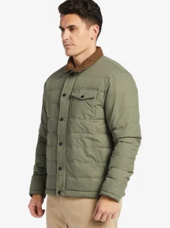 Quiksilver Waterman Ocean Caves Lightweight Puffer Jacket Dusty Olive Sale