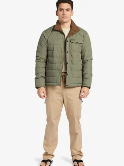 Quiksilver Waterman Ocean Caves Lightweight Puffer Jacket Dusty Olive Sale
