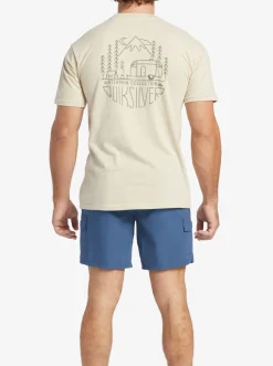 Quiksilver Waterman Outdoor Livin T-Shirt Brown Rice Best Sale
