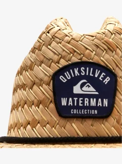 Quiksilver Waterman Outsider Straw Lifeguard Hat Medieval Blue Line Spinner Best Sale