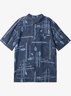 Quiksilver Waterman Paddle Out Short Sleeve Shirt Navy Blazer Shop