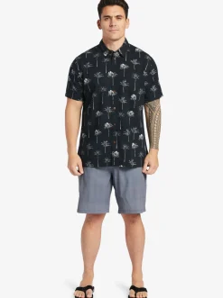 Quiksilver Waterman Palm Friday Woven Shirt Black Palm Friday Outlet