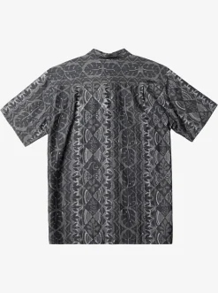 Quiksilver Waterman Paradise Day Short Sleeve Shirt Black Paradise Bay Hot