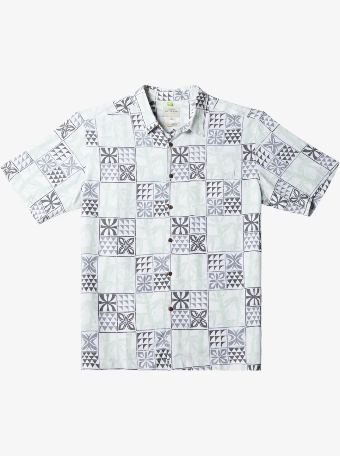 Quiksilver Waterman Plaid Flight Short Sleeve Shirt White Checked Flight Cheap