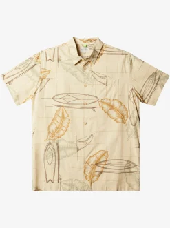 Quiksilver Waterman Right Point Short Sleeve Shirt Brown Rice Right Point Sale