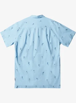 Quiksilver Waterman Sail Palm Short Sleeve Shirt Dusk Blue Sail Palms Fashion