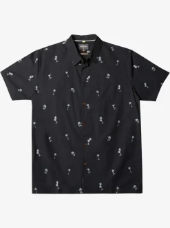 Quiksilver Waterman Sail Palm Short Sleeve Shirt Black Sail Palms Outlet