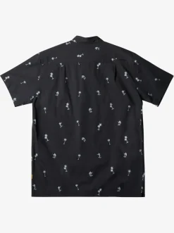 Quiksilver Waterman Sail Palm Short Sleeve Shirt Black Sail Palms Outlet