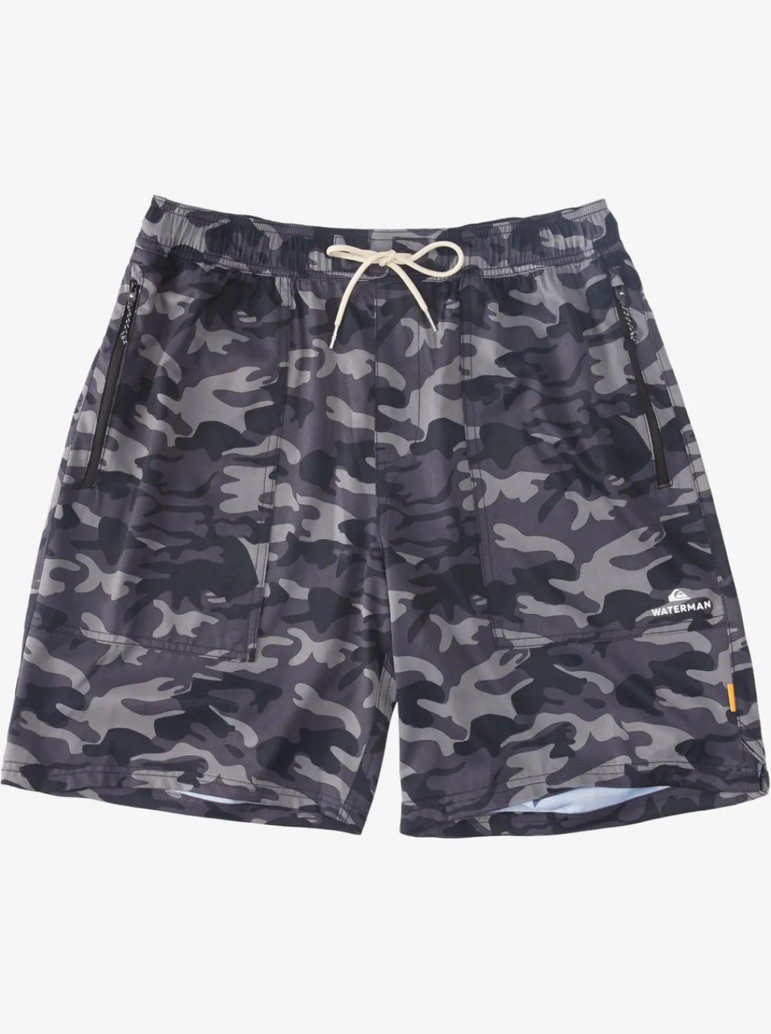 Quiksilver Waterman Scout Zipper Print 19" Amphibian Boardshorts Black Camo Scout Discount