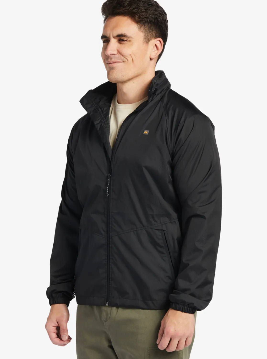 Quiksilver Waterman Shell Shock Water-Resistant Lightweight Mini Ripstop Windbreaker Black Outlet