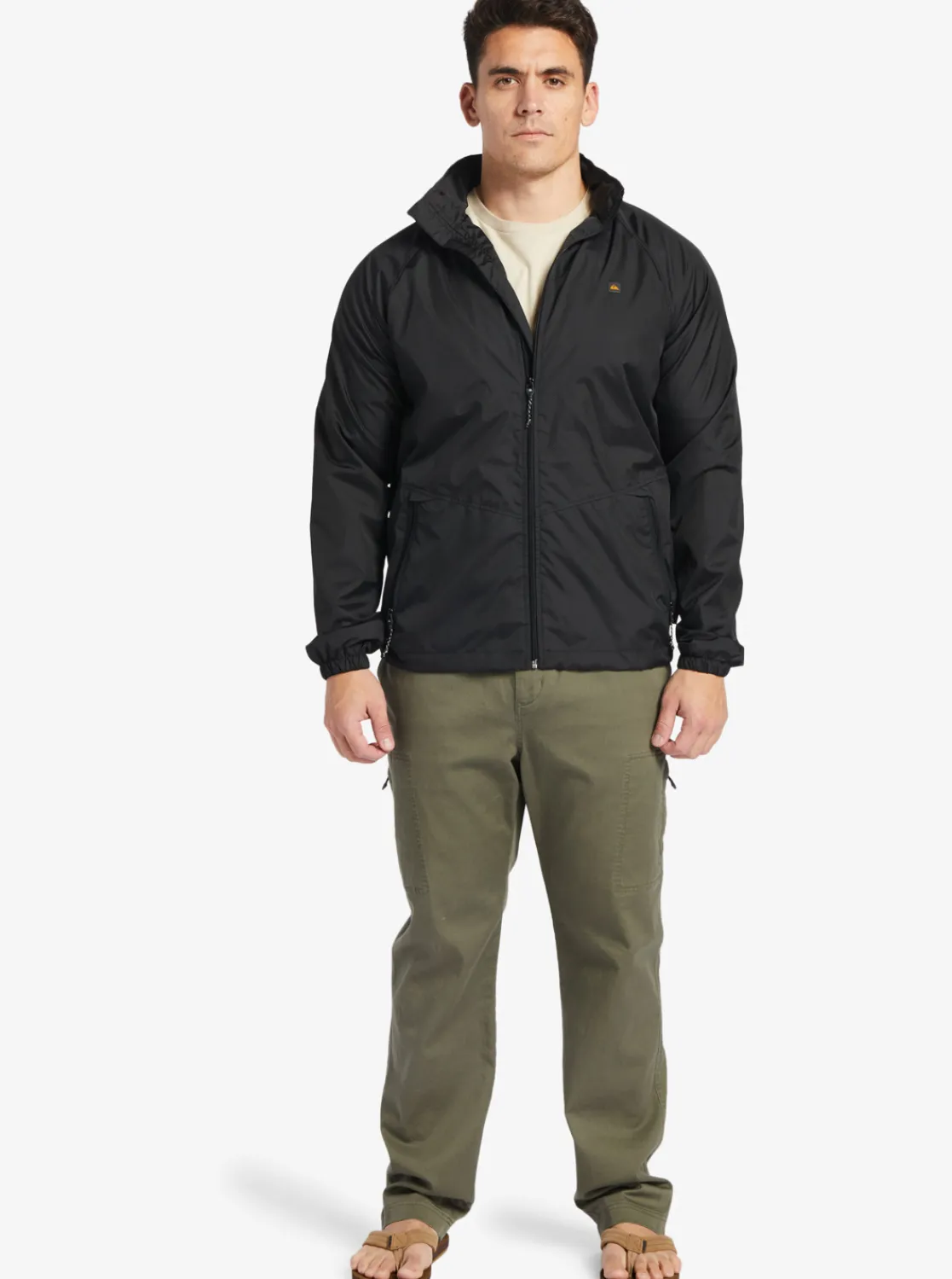Quiksilver Waterman Shell Shock Water-Resistant Lightweight Mini Ripstop Windbreaker Black Outlet
