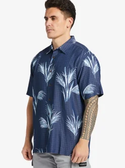 Quiksilver Waterman Skipped Out Woven Shirt Estate Blue Skippe Out Cheap