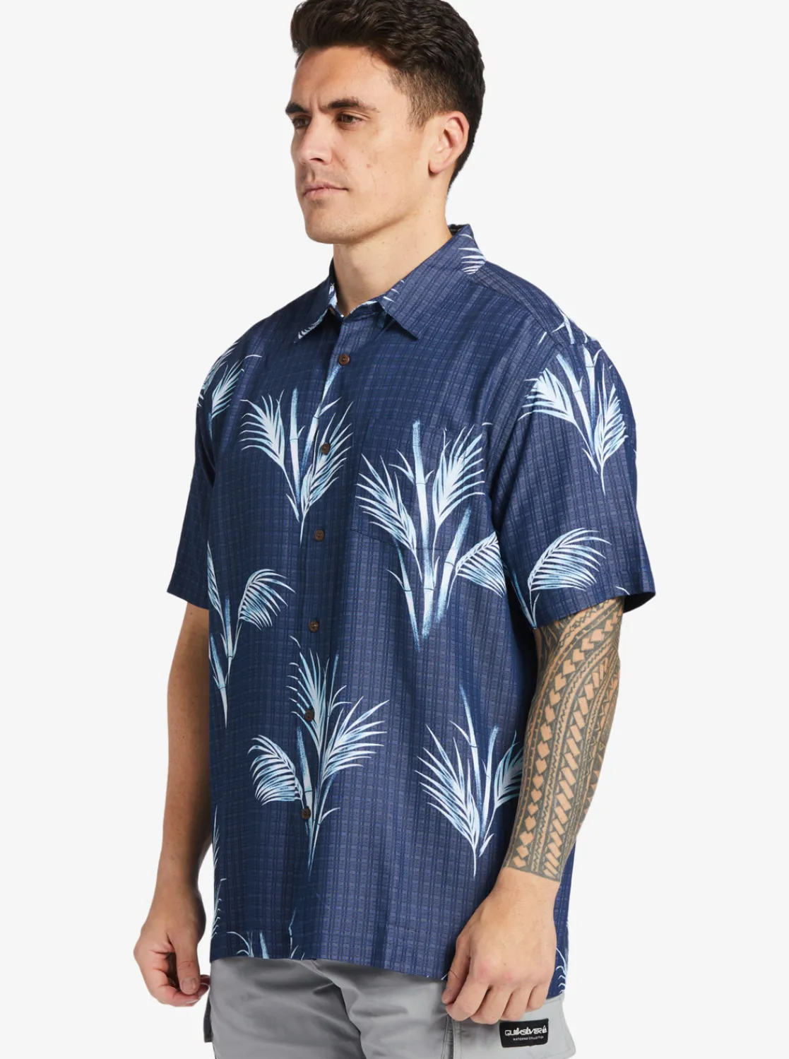 Quiksilver Waterman Skipped Out Woven Shirt Estate Blue Skippe Out Cheap