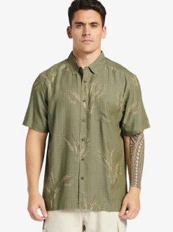 Quiksilver Waterman Skipped Out Woven Shirt Dusty Olive Skipped Out New
