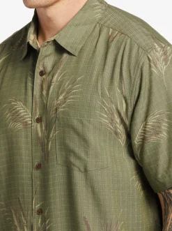 Quiksilver Waterman Skipped Out Woven Shirt Dusty Olive Skipped Out New
