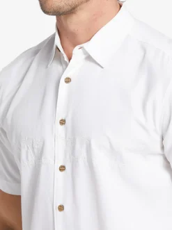 Quiksilver Waterman Tahiti Palms Premium Anti-Wrinkle Shirt White New