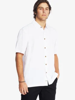 Quiksilver Waterman Tahiti Palms Premium Anti-Wrinkle Shirt White New