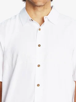 Quiksilver Waterman Tahiti Palms Premium Anti-Wrinkle Shirt White New