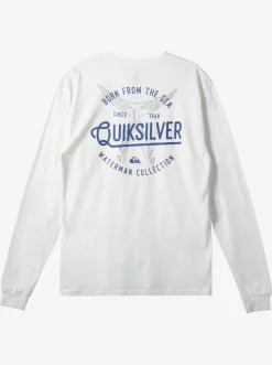 Quiksilver Waterman Tails Up Long Sleeve T-Shirt Snow White Hot