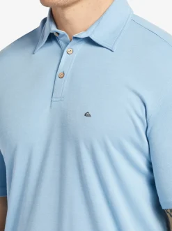 Quiksilver Waterman Waterpolo Short Sleeve Polo Shirt Dusk Blue Hot