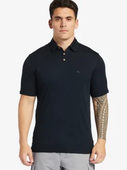 Quiksilver Waterman Waterpolo Short Sleeve Polo Shirt Black Online