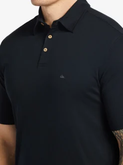 Quiksilver Waterman Waterpolo Short Sleeve Polo Shirt Black Online